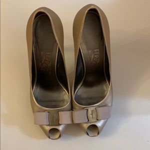 Salvatore Ferragamo peep toe pump